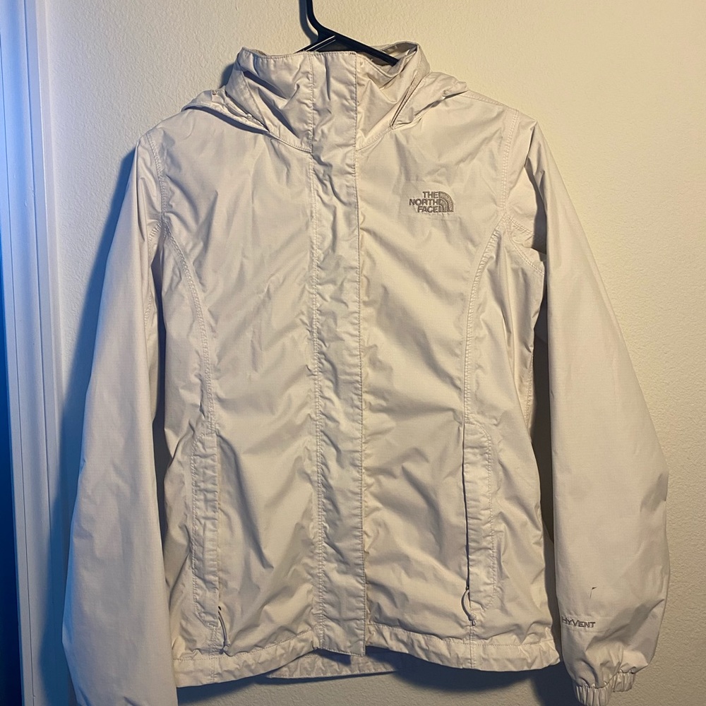 North Face HyVent Waterproof Nylon Jacket in White